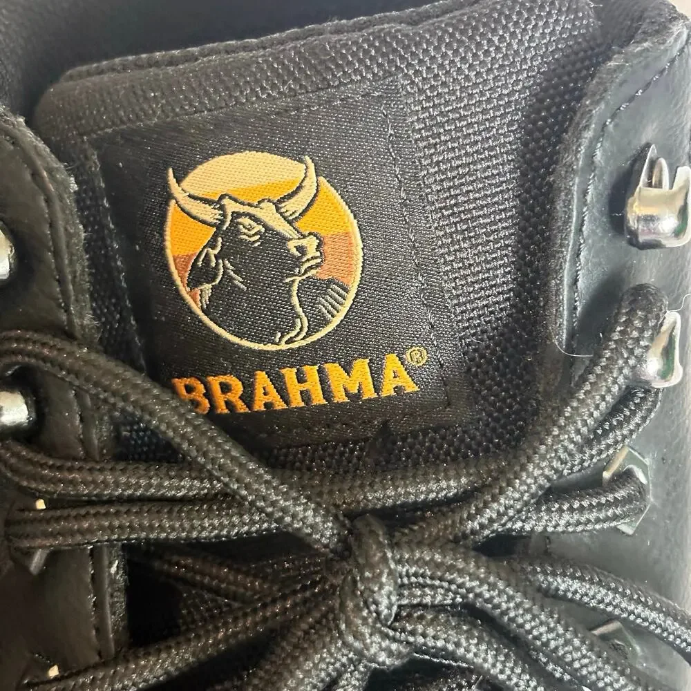 Brahma Men’s Size 10 Black Work Boots Slip Oil Resistant Lace Up Lightweight